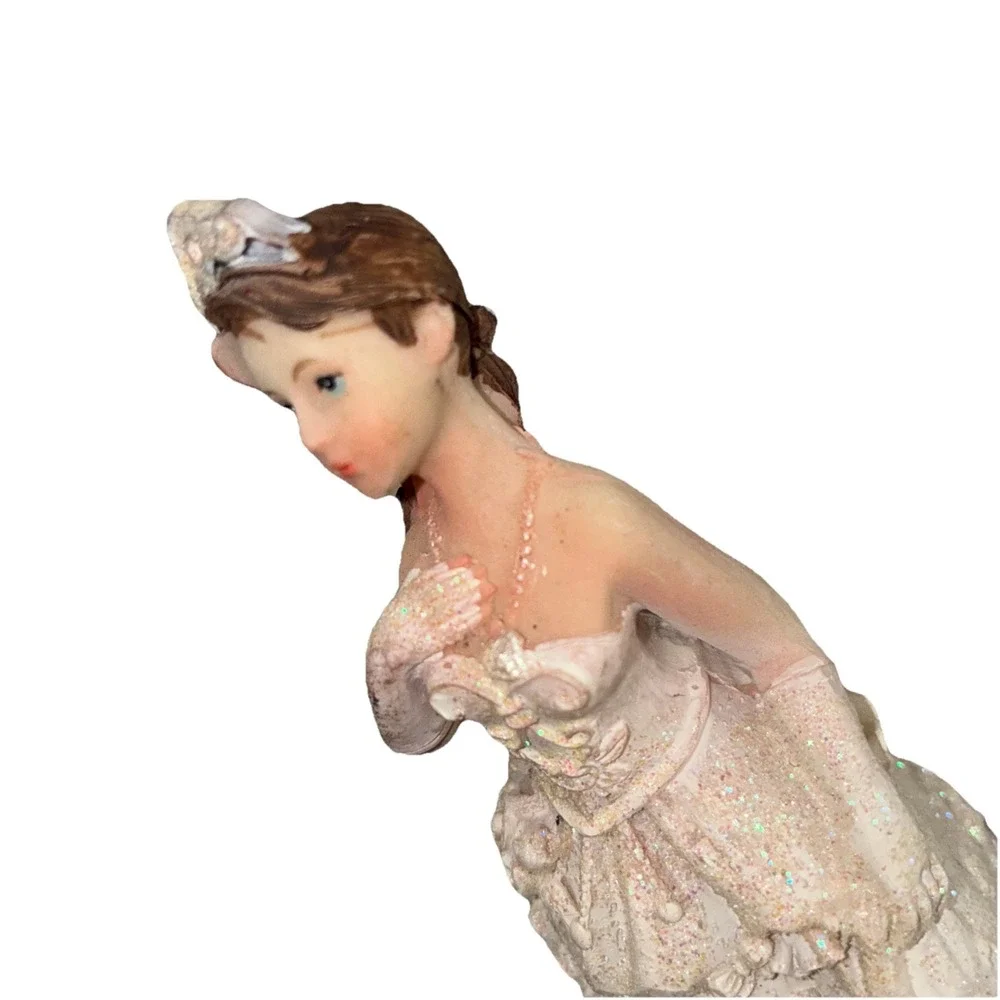 Vintage Quinceanera Cake Topper Figure White Dress Resin 5.5